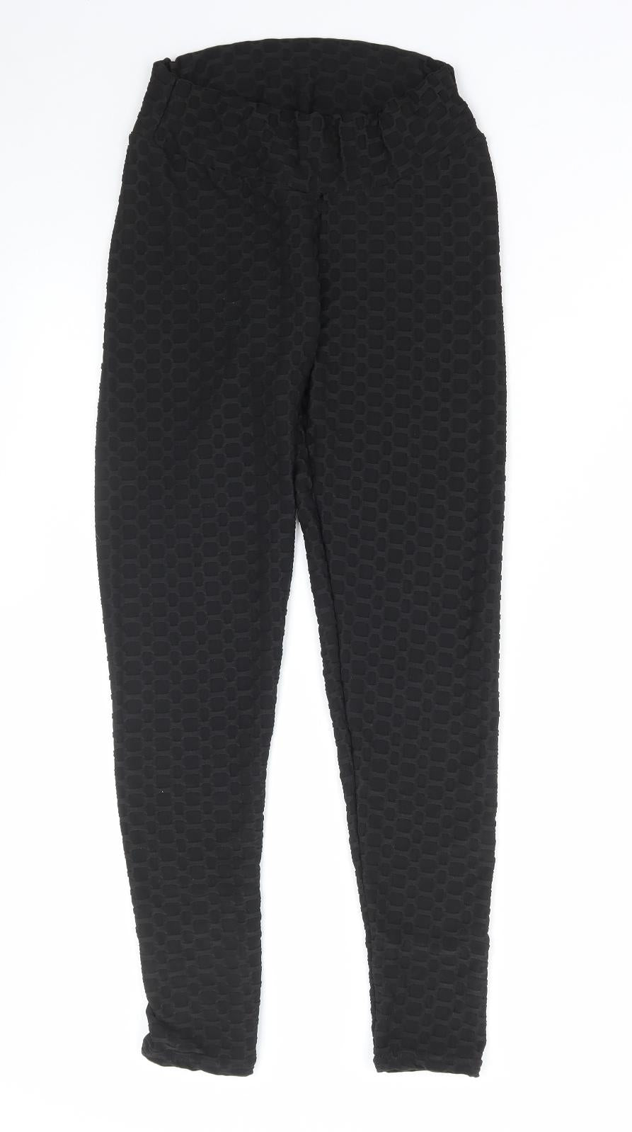 Preworn Womens Black Polyamide Compression Leggings Size S L27 in Regular Pullover
