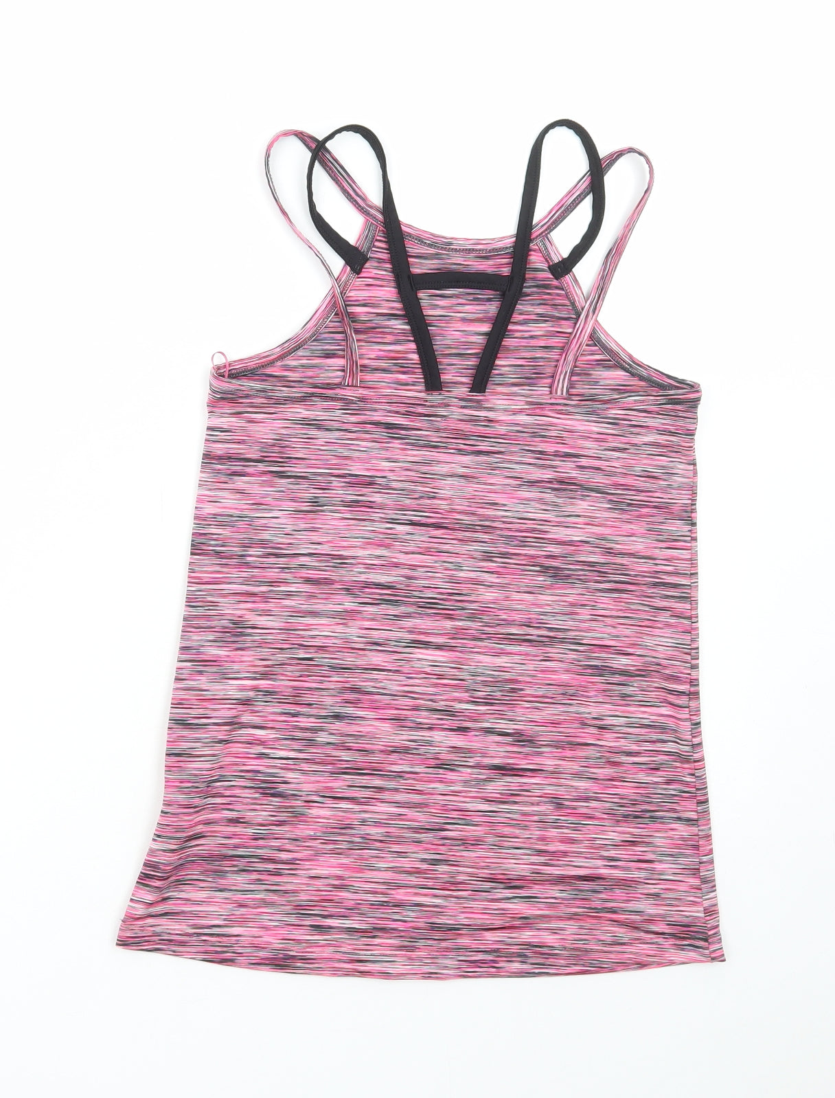 F&F Womens Pink Geometric Polyester Basic Tank Size 10 Round Neck Pullover