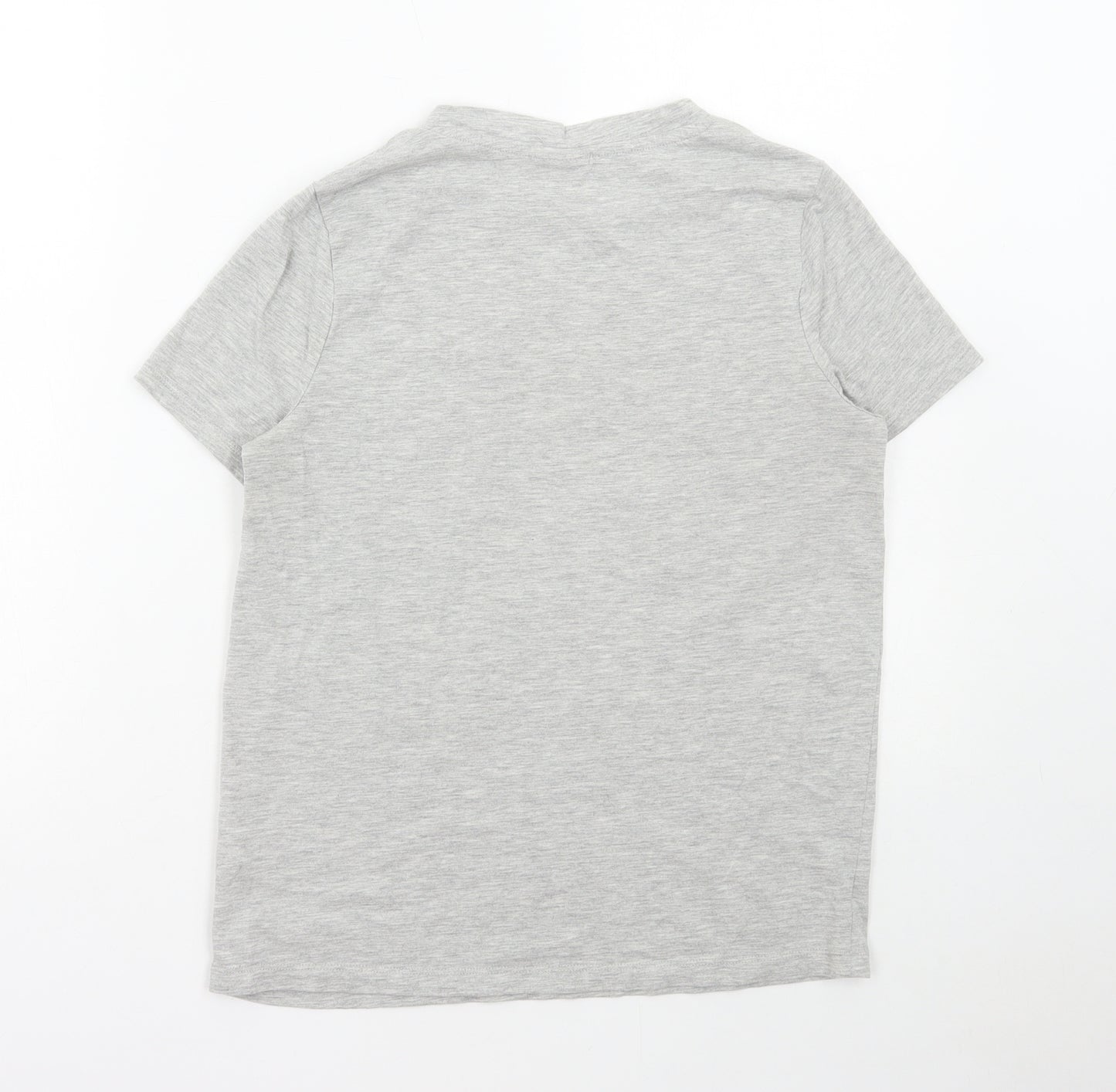 Disney Womens Grey Cotton Basic T-Shirt Size 8 Round Neck - Disney Chirstmas
