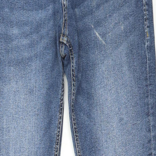 JACK & JONES Mens Blue Cotton Straight Jeans Size 30 in L32 in Regular Zip