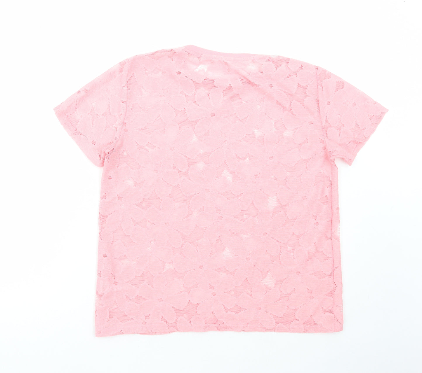 Atmosphere Womens Pink Floral Polyester Basic Blouse Size 10 Round Neck