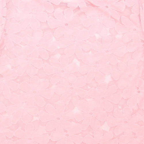 Atmosphere Womens Pink Floral Polyester Basic Blouse Size 10 Round Neck