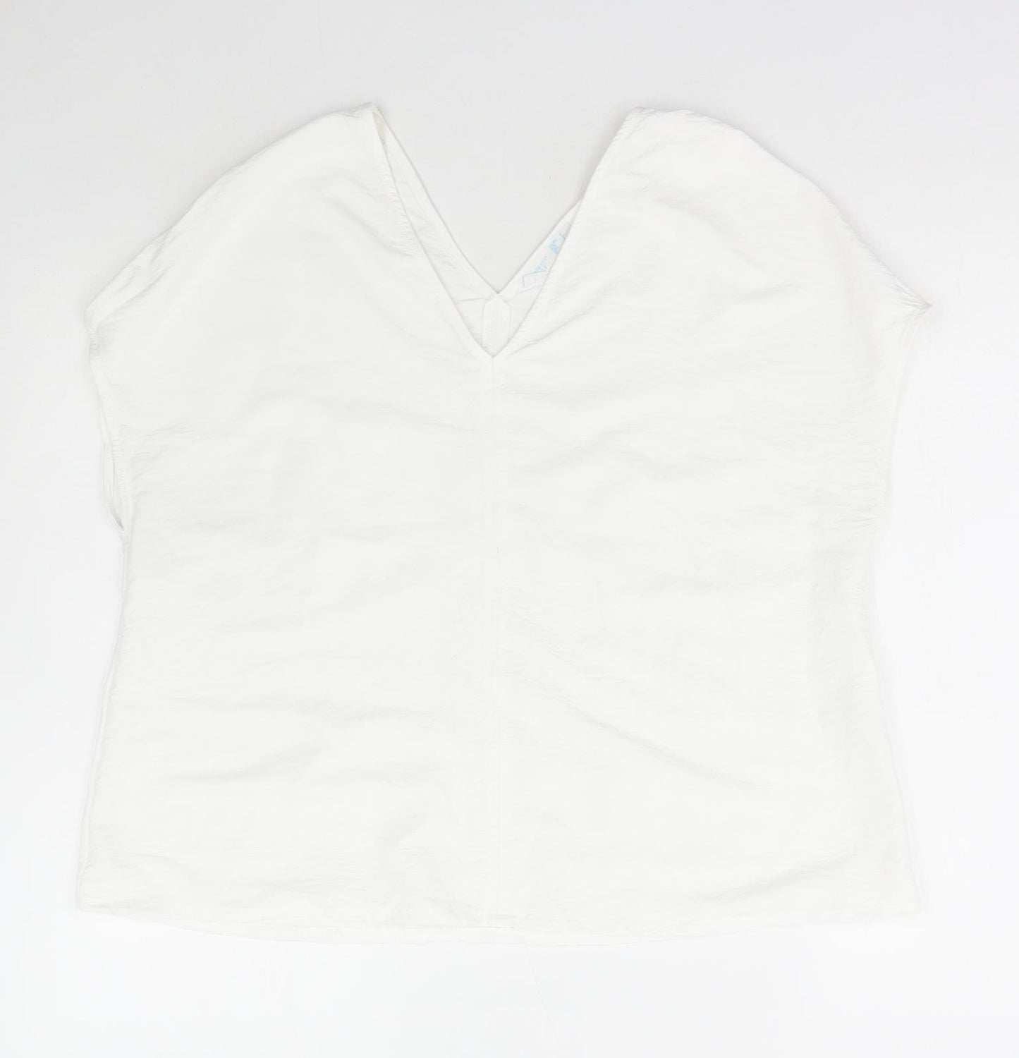 Primark Womens White Polyester Basic Blouse Size 6 V-Neck