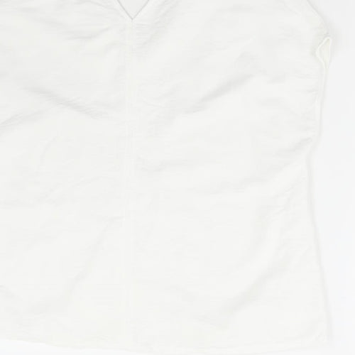 Primark Womens White Polyester Basic Blouse Size 6 V-Neck