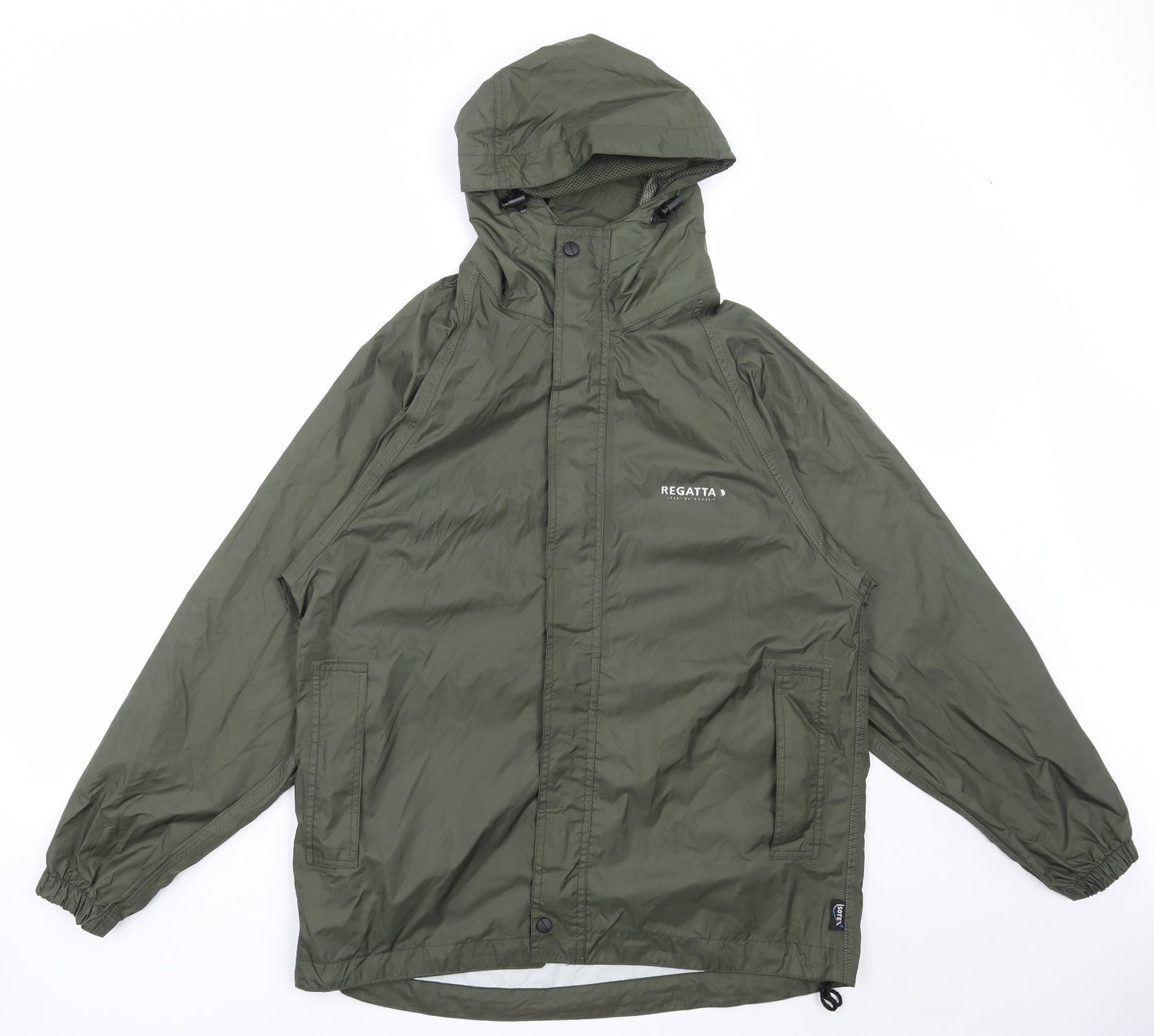 Regatta Mens Green Rain Coat Coat Size S Zip