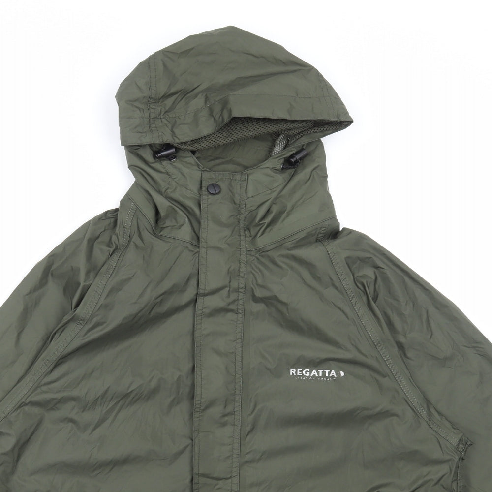 Regatta Mens Green Rain Coat Coat Size S Zip