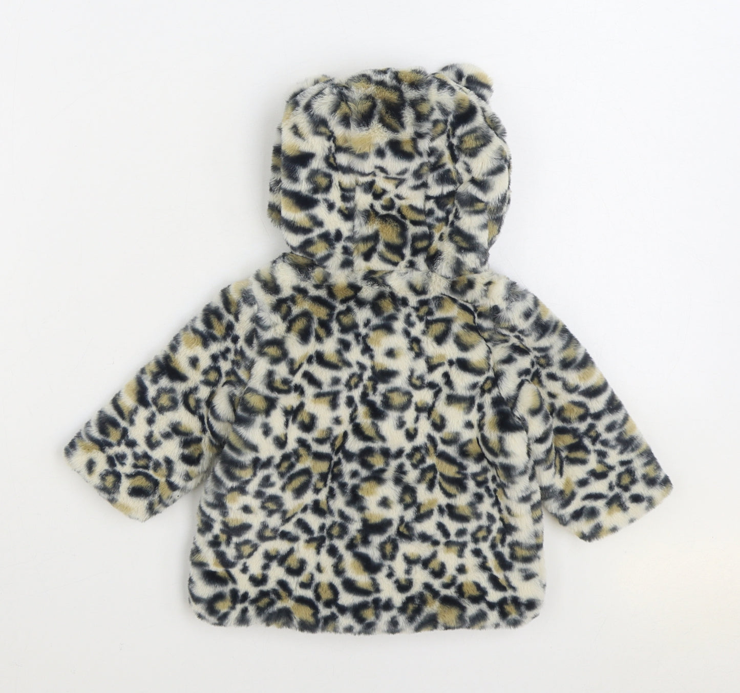 NEXT Girls Multicoloured Animal Print Jacket Size 3-6 Months Button - Leopard Print