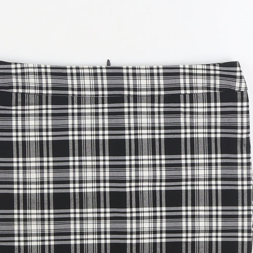 915 Generation Girls Black Plaid Polyester Mini Skirt Size 9 Years Regular Zip