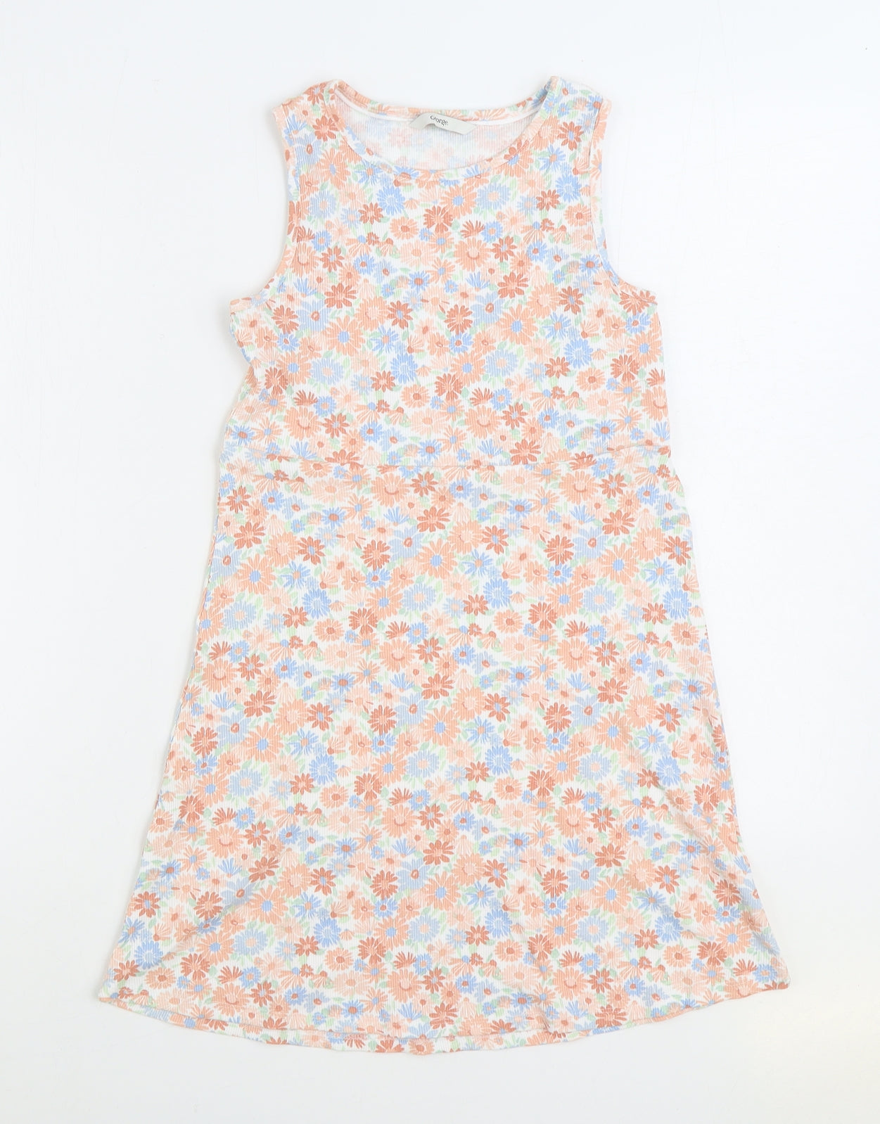 George Girls Multicoloured Floral Cotton Shift Size 9-10 Years Round Neck Pullover
