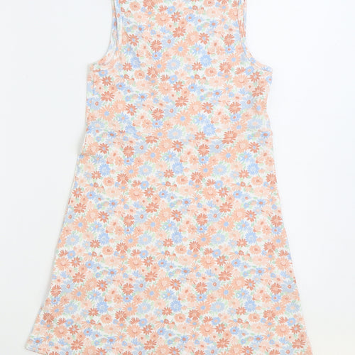 George Girls Multicoloured Floral Cotton Shift Size 9-10 Years Round Neck Pullover