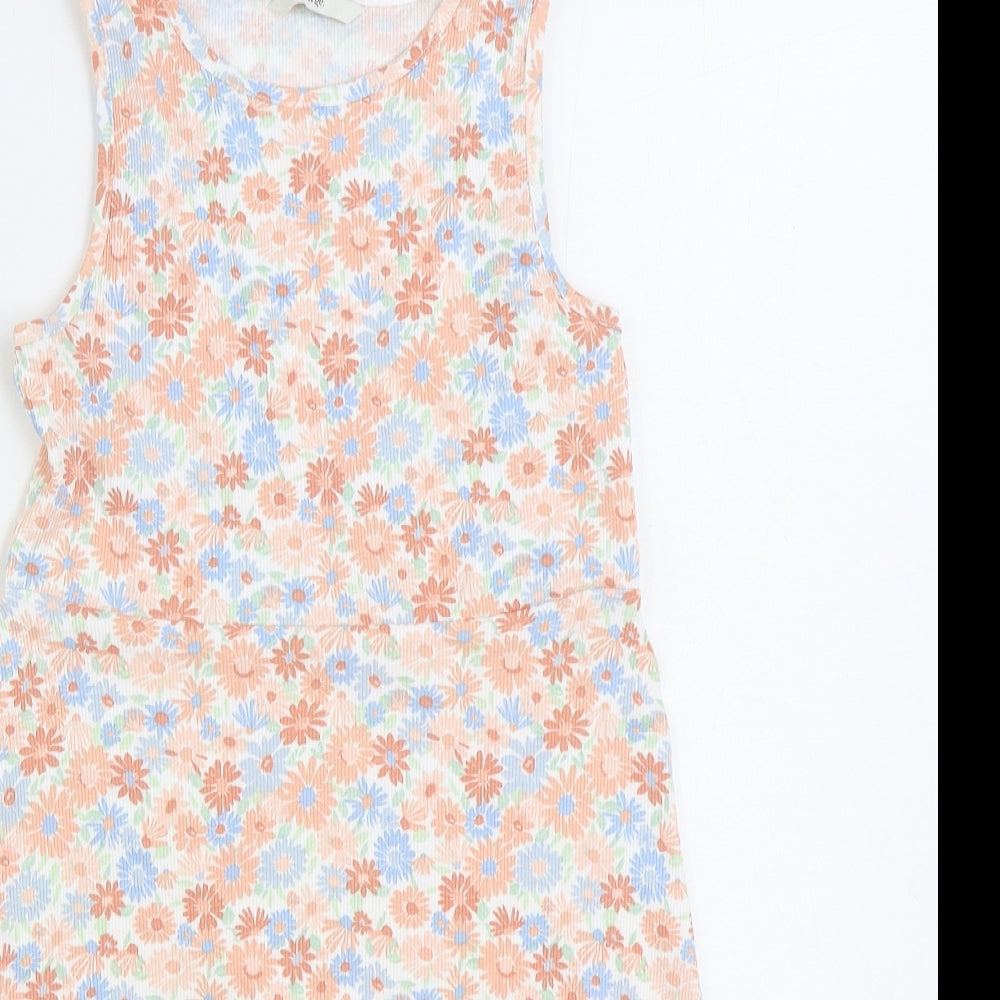 George Girls Multicoloured Floral Cotton Shift Size 9-10 Years Round Neck Pullover