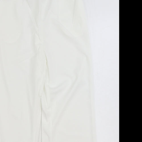 Nice Dac Womens White Polyester Jogger Trousers Size 26 in L28 in Regular