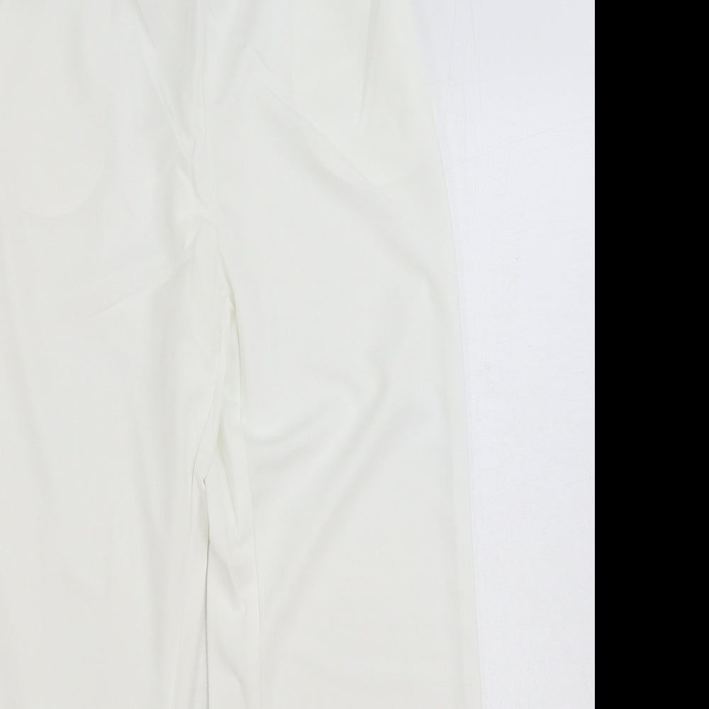 Nice Dac Womens White Polyester Jogger Trousers Size 26 in L28 in Regular