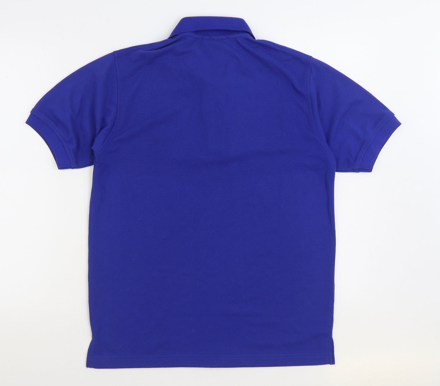 Lacoste Mens Blue Cotton Polo Size M Collared Button