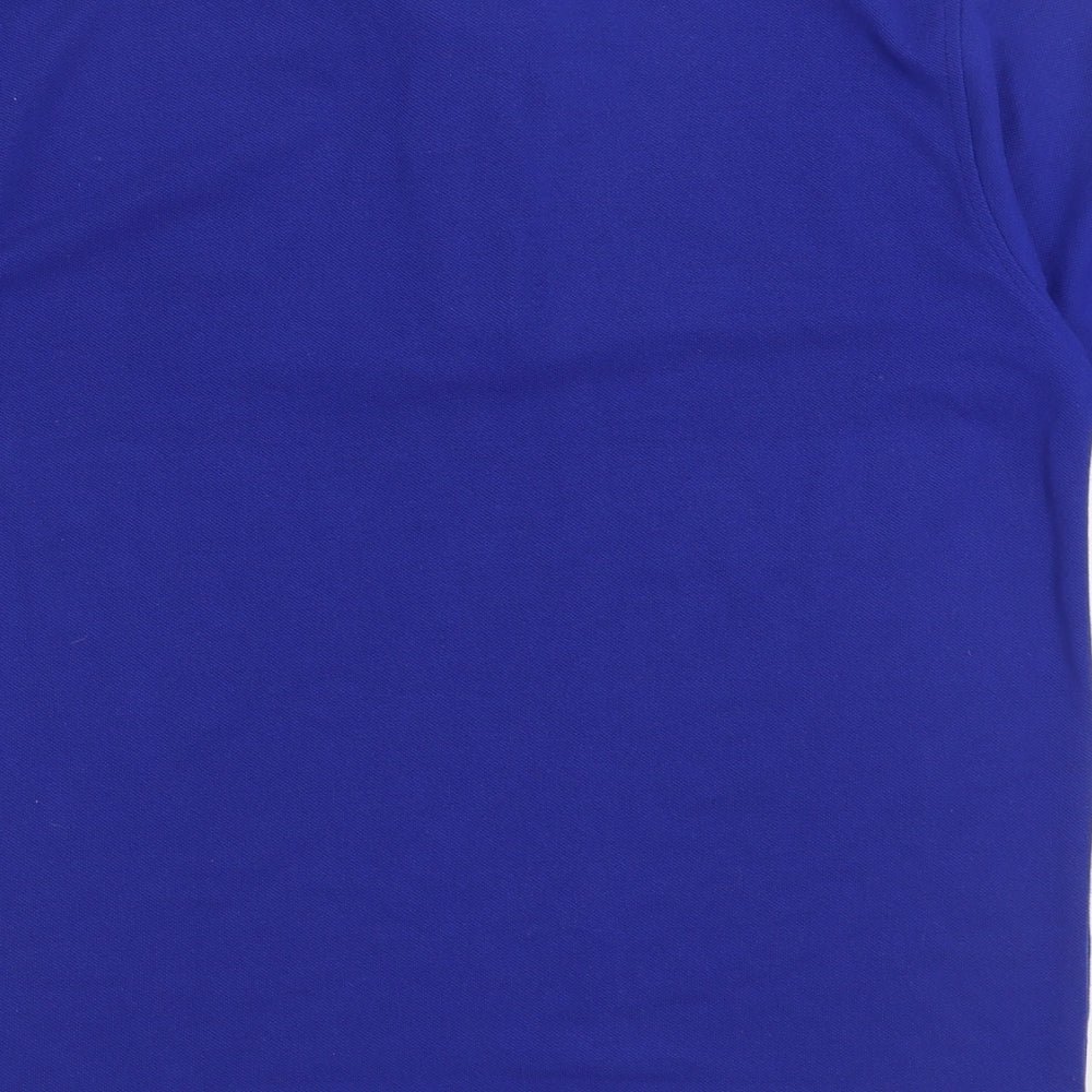 Lacoste Mens Blue Cotton Polo Size M Collared Button