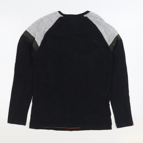 Superdry Mens Black Cotton T-Shirt Size M Round Neck
