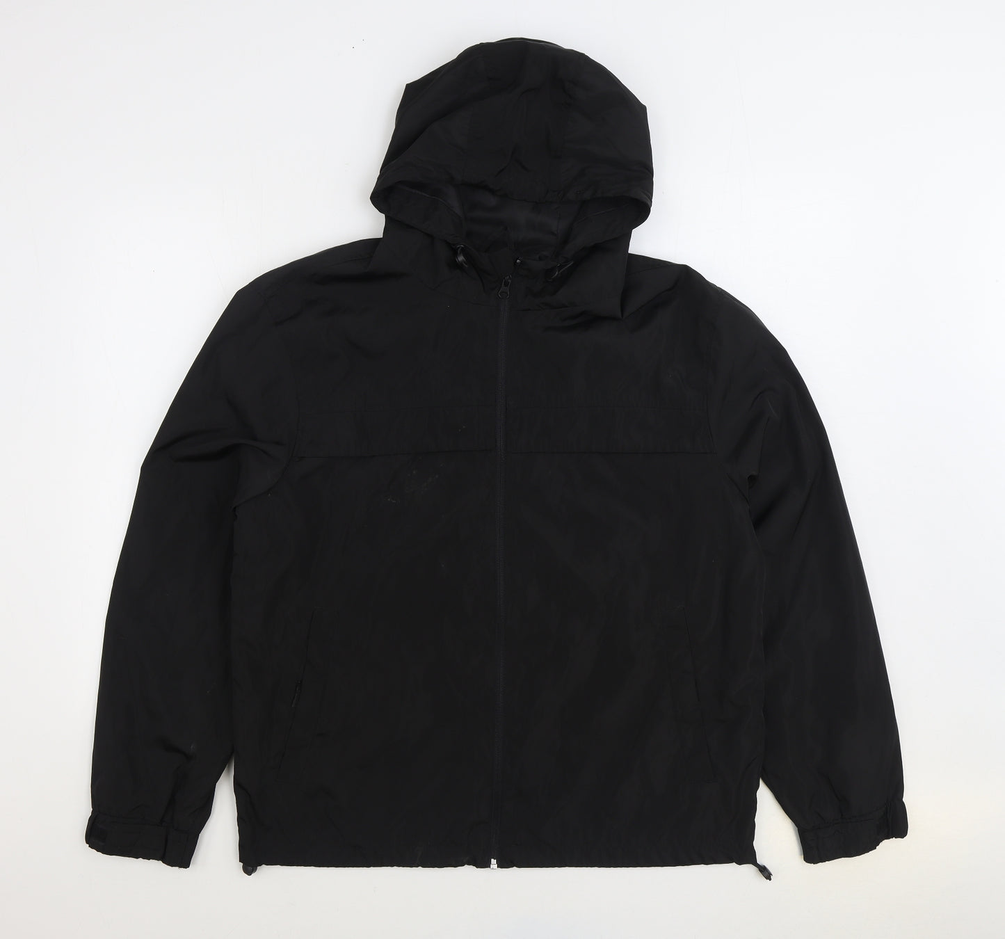Primark Mens Black Rain Coat Coat Size M Zip