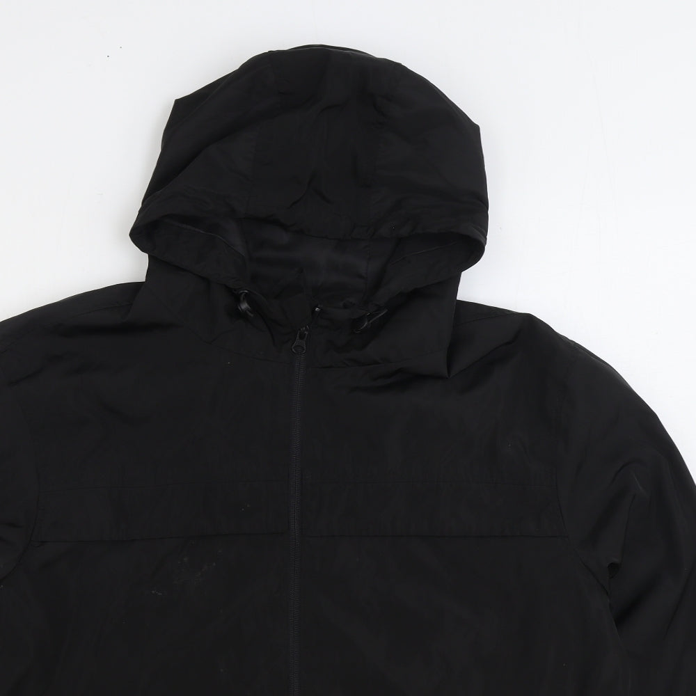 Primark Mens Black Rain Coat Coat Size M Zip