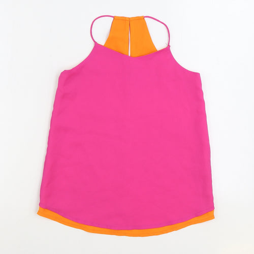 Miss E-Vie Girls Pink Polyester Camisole Tank Size 12 Years Scoop Neck Pullover