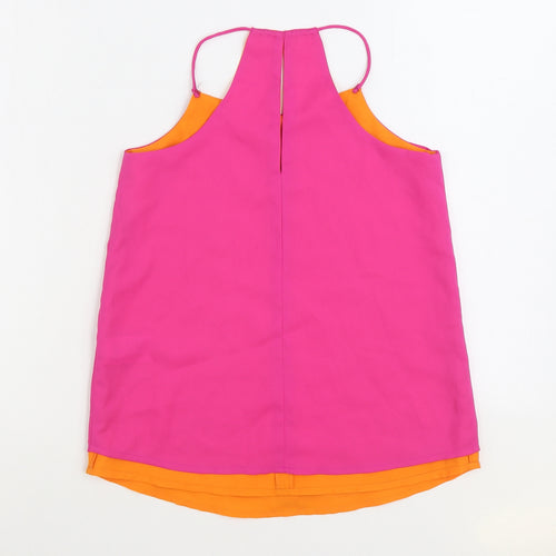 Miss E-Vie Girls Pink Polyester Camisole Tank Size 12 Years Scoop Neck Pullover