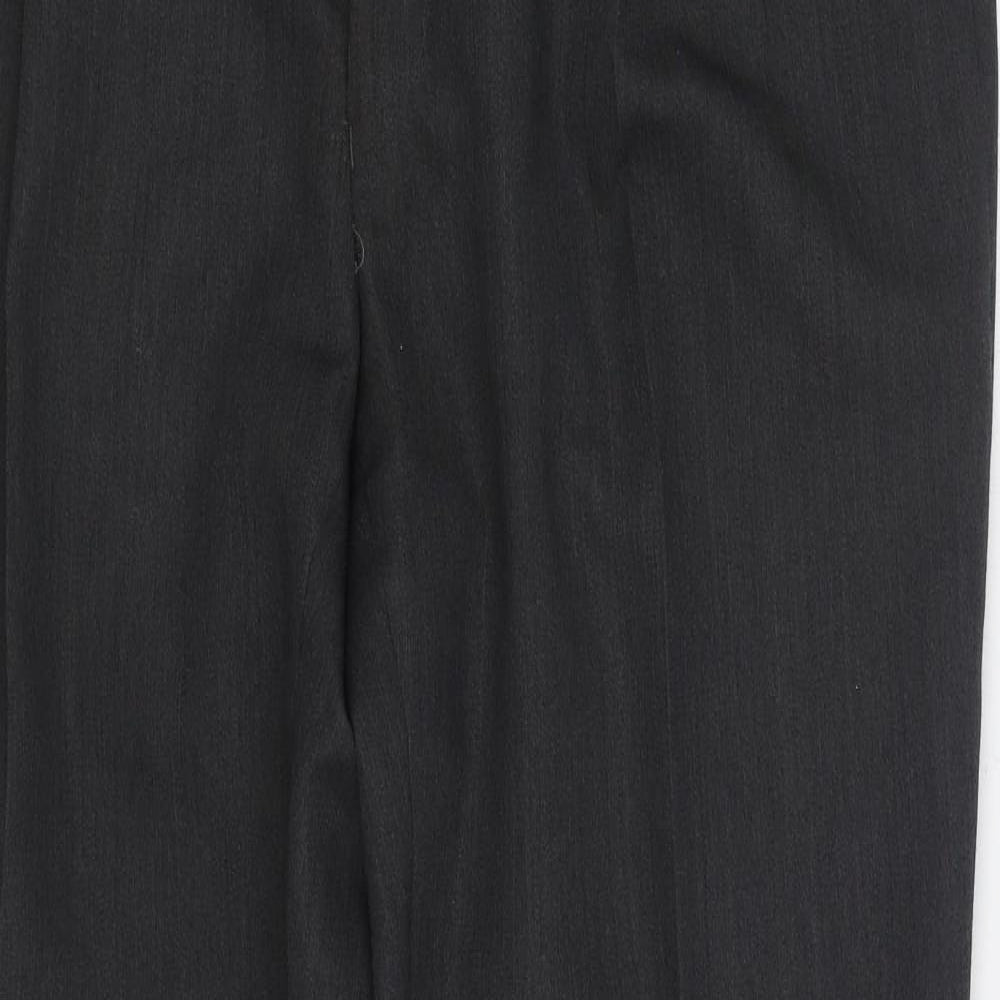Prestige Collection Mens Grey Wool Trousers Size 40 in L30 in Regular Zip