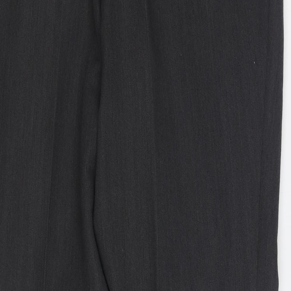 Prestige Collection Mens Grey Wool Trousers Size 40 in L30 in Regular Zip