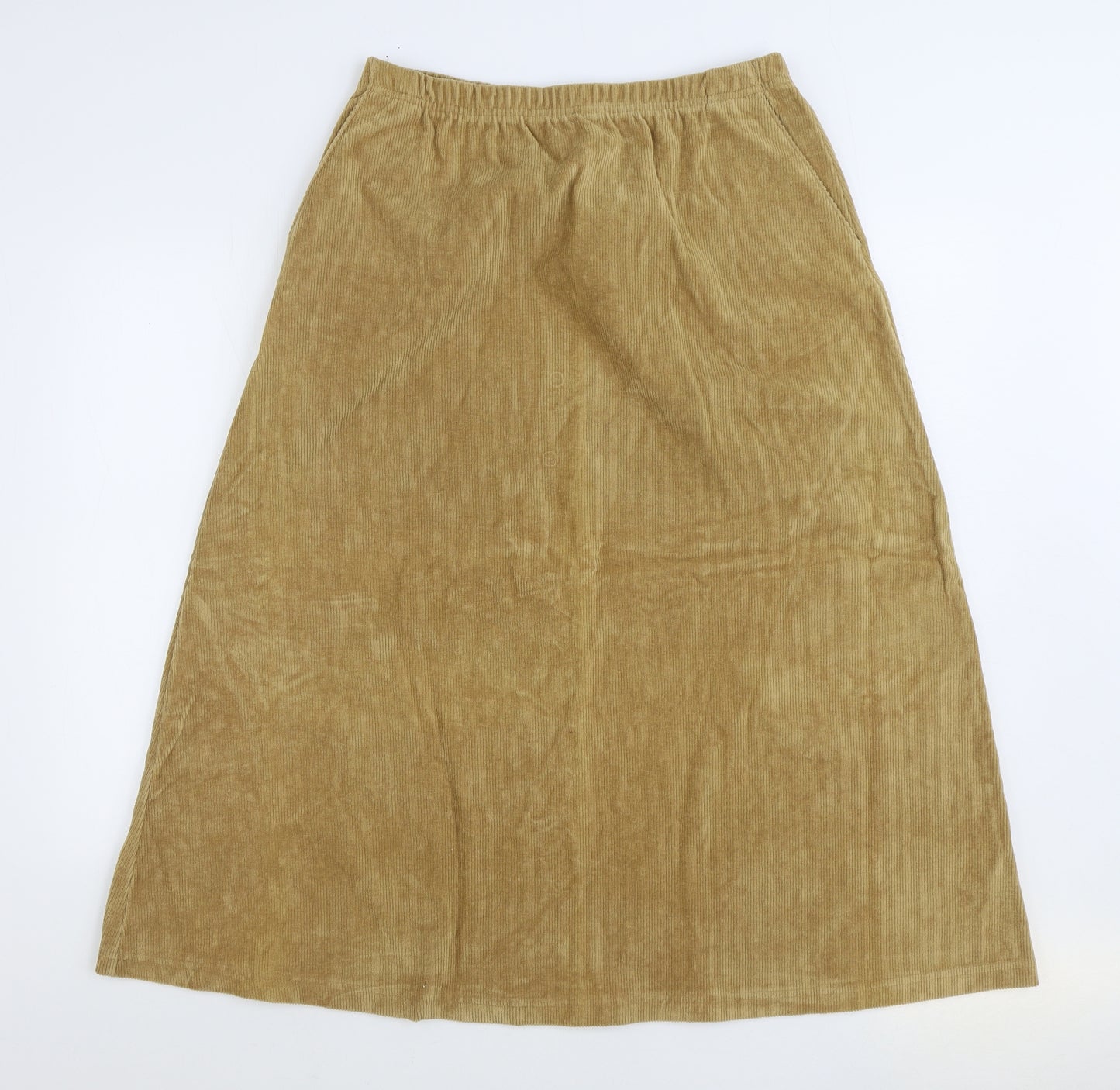 Lands End Womens Brown Cotton A-Line Skirt Size L