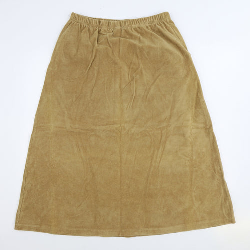 Lands End Womens Brown Cotton A-Line Skirt Size L