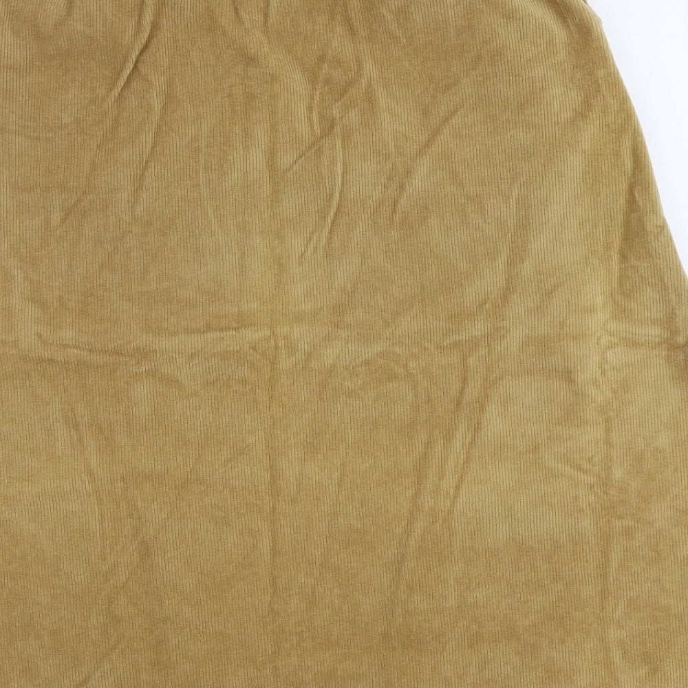 Lands End Womens Brown Cotton A-Line Skirt Size L