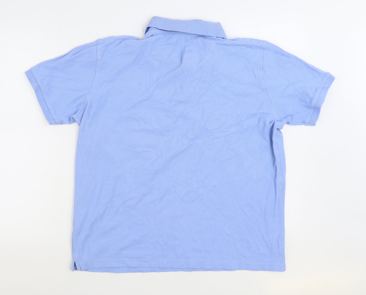 Dunnes Stores Mens Blue Cotton Polo Size XL Collared Button