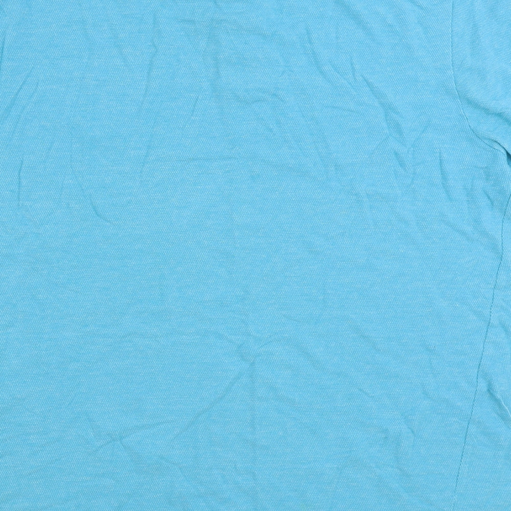 Dunnes Stores Mens Blue 100% Cotton Polo Size 2XL Collared Button