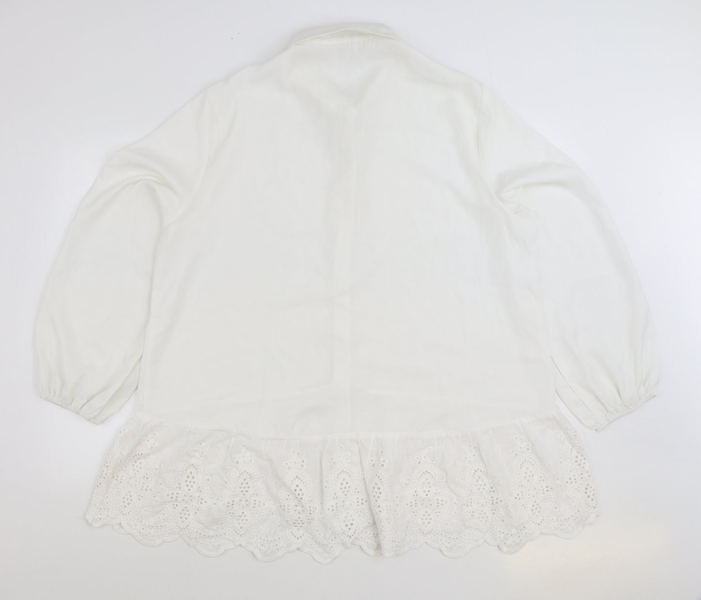 SheIn Womens White Cotton Basic Blouse Size 2XL Collared