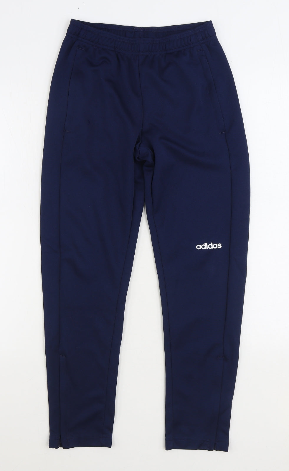 adidas Boys Blue Polyester Jogger Trousers Size 11-12 Years Regular Drawstring