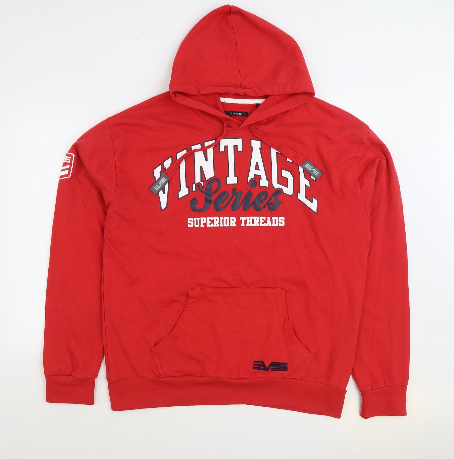 Dunnes Stores Mens Red Cotton Pullover Hoodie Size 2XL