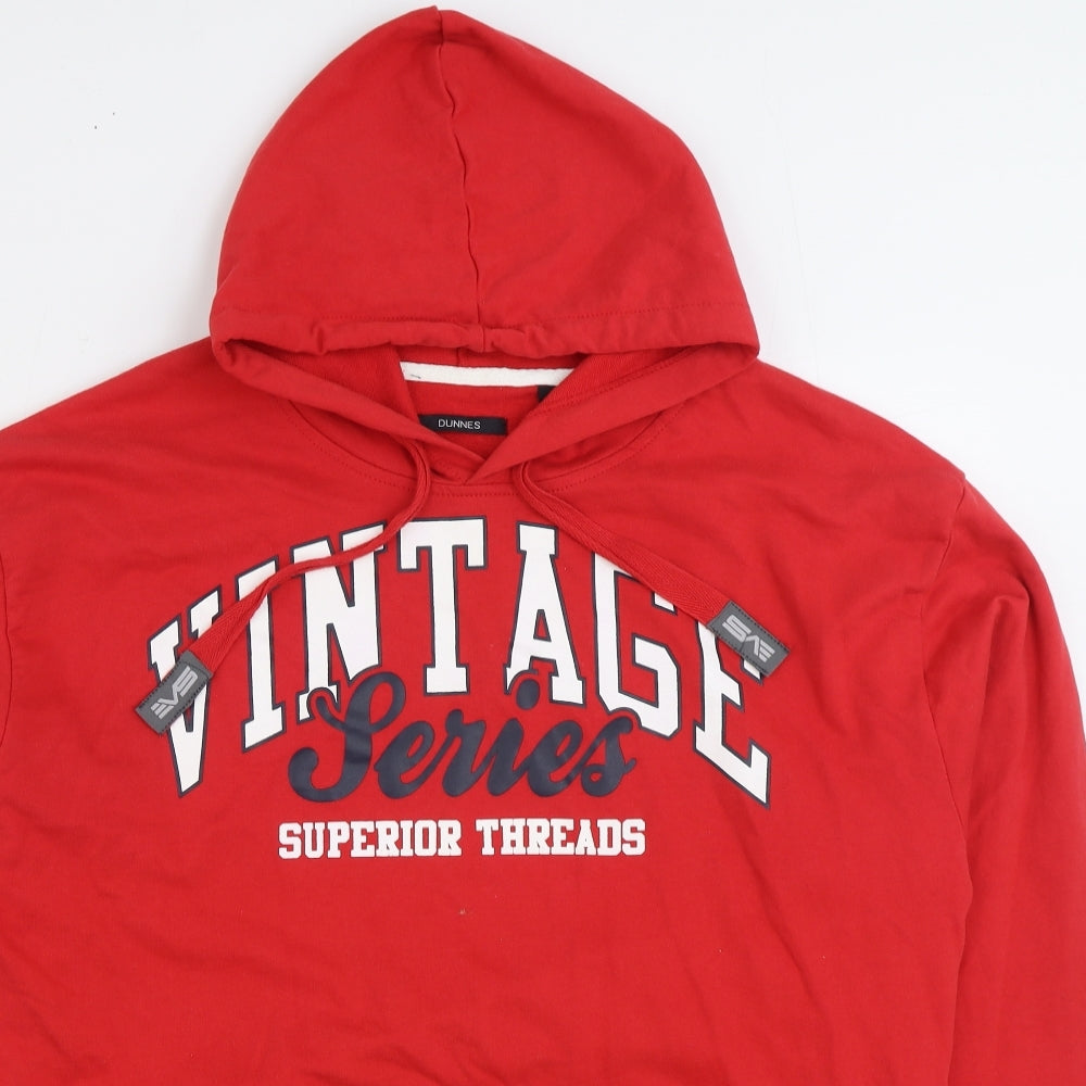 Dunnes Stores Mens Red Cotton Pullover Hoodie Size 2XL