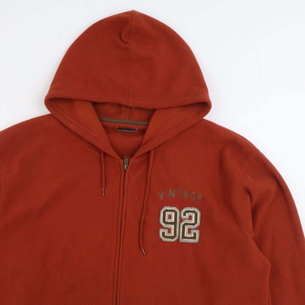 Dunnes Stores Mens Orange Polyester Full Zip Hoodie Size 2XL
