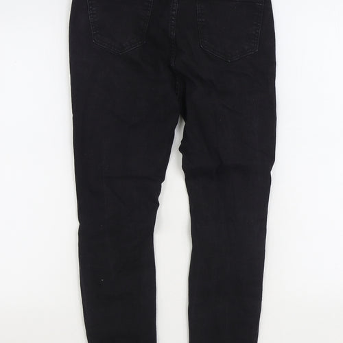 Boohoo Womens Black Cotton Skinny Jeans Size 10 L27 in Regular Zip