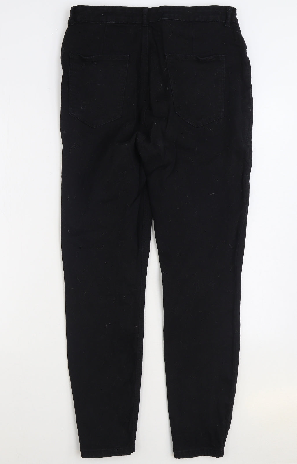 Dunnes Stores Womens Black Cotton Skinny Jeans Size 14 L29 in Regular Zip