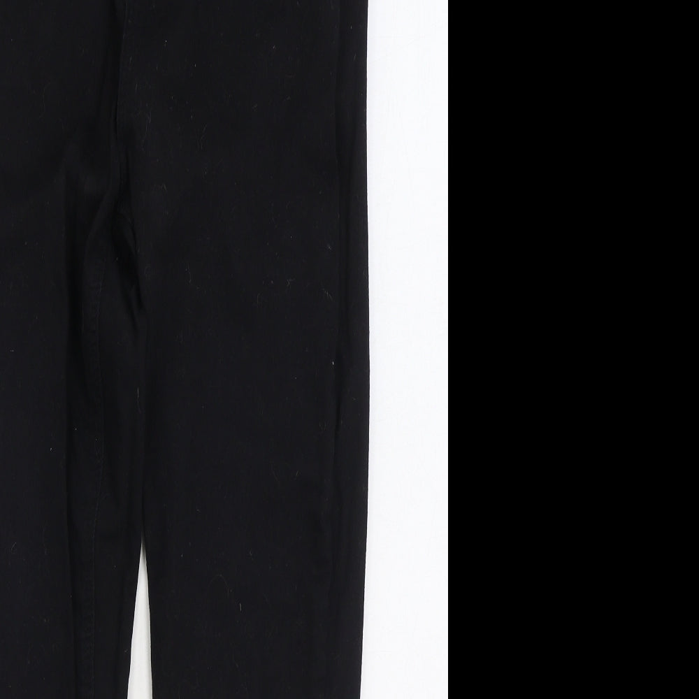 Dunnes Stores Womens Black Cotton Skinny Jeans Size 14 L29 in Regular Zip