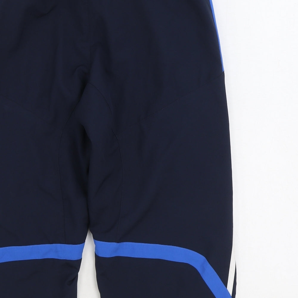 adidas Mens Blue Polyester Sweat Shorts Size 30 in L16 in Regular Drawstring