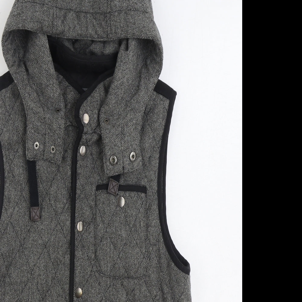 River Island Mens Grey Gilet Jacket Size S Zip
