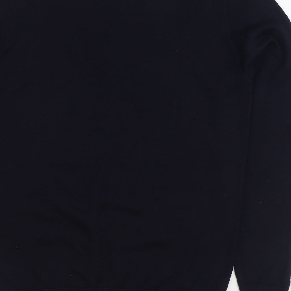 Remus Oumo Mens Blue Round Neck Geometric Acrylic Pullover Jumper Size M