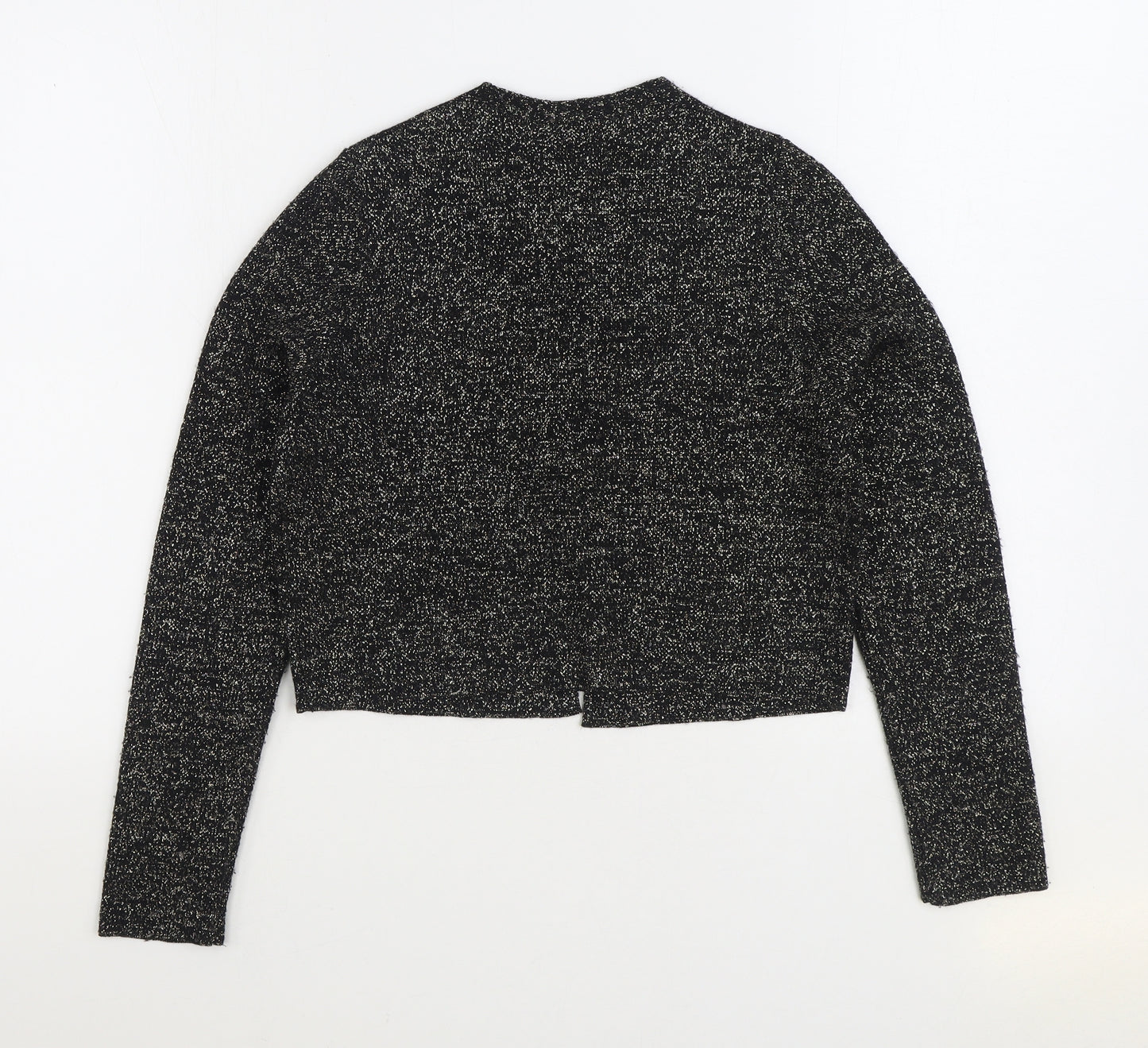 George Girls Black V-Neck Acrylic Cardigan Jumper Size 11-12 Years Tie