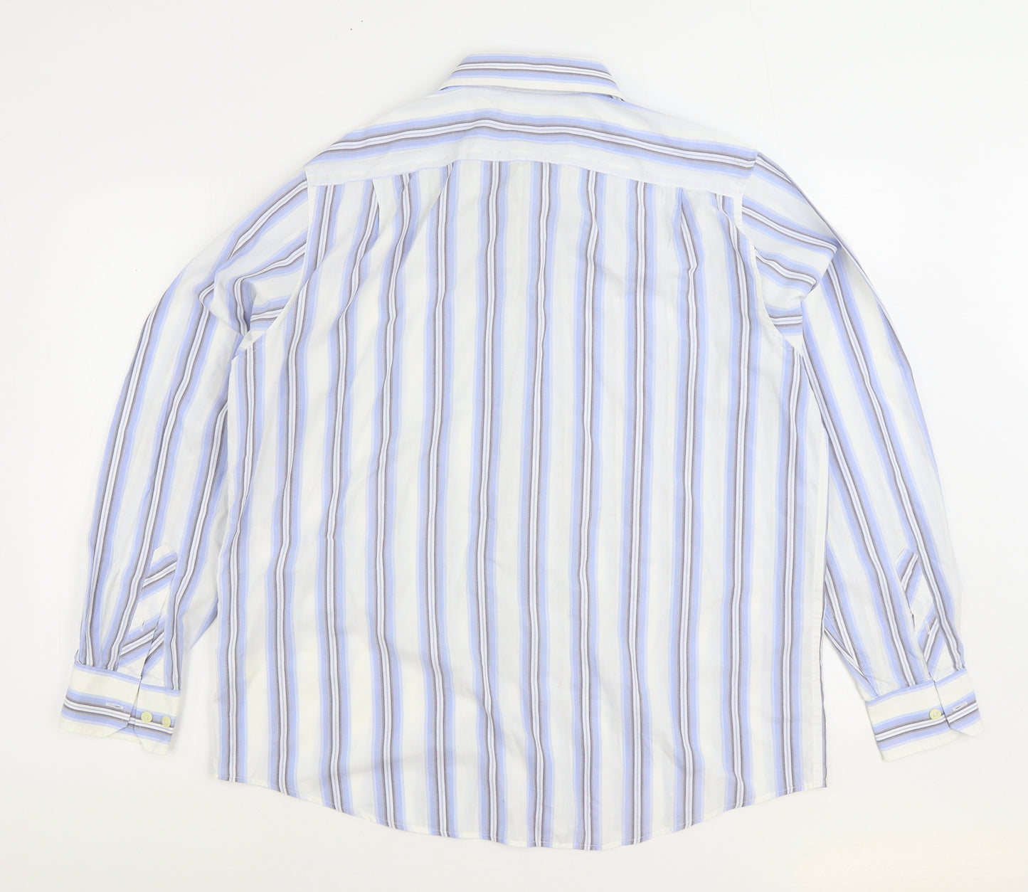 Ben Sherman Mens Blue Striped Cotton Button-Up Size XL Collared Button