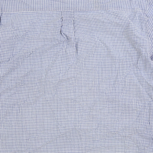 Blue Basics Mens Blue Plaid Cotton Button-Up Size XL Collared Button