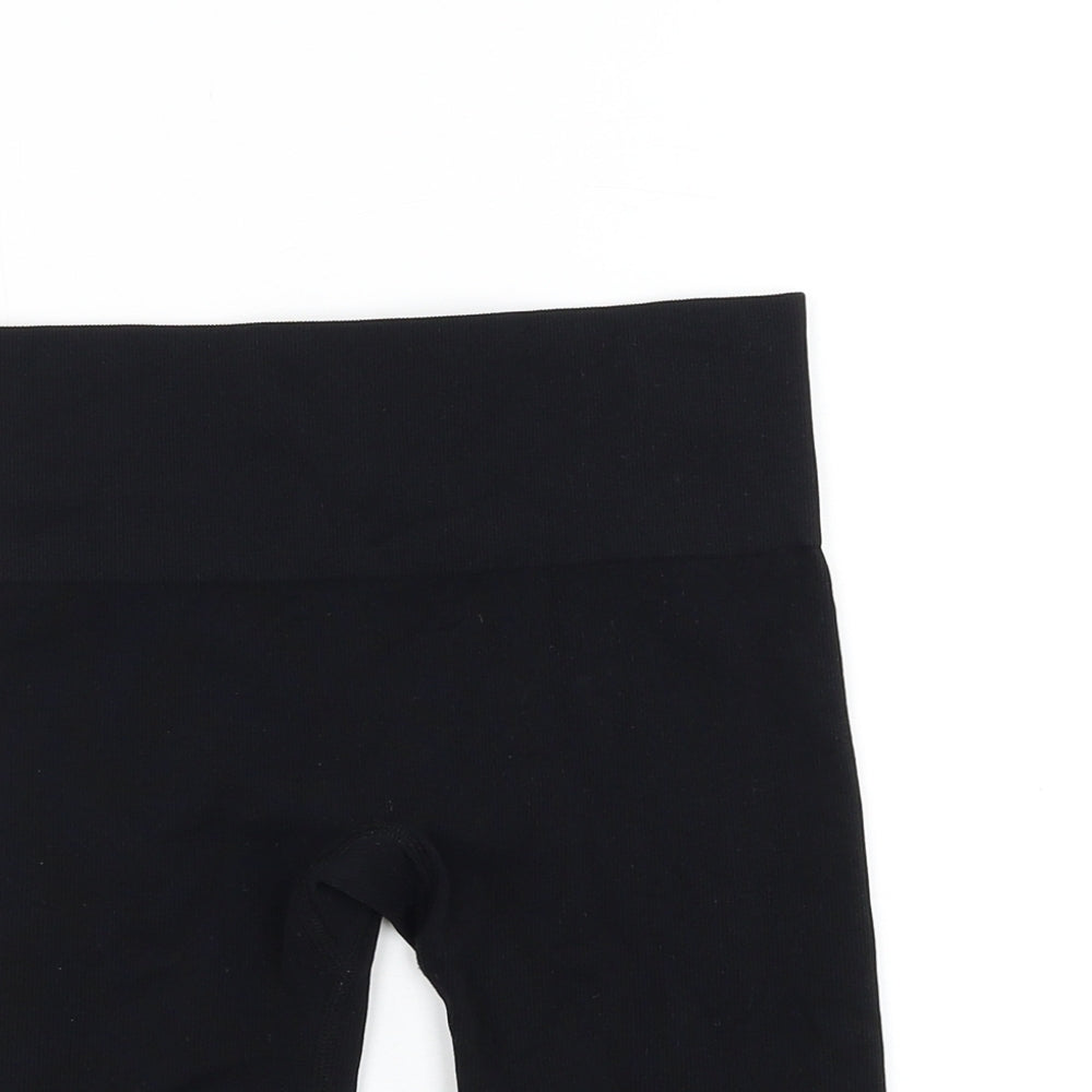 Primark Womens Black Nylon Compression Shorts Size 6 L9 in Regular - Cropped