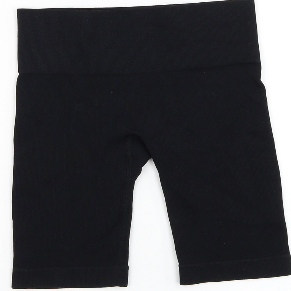 Primark Womens Black Nylon Compression Shorts Size 6 L9 in Regular - Cropped