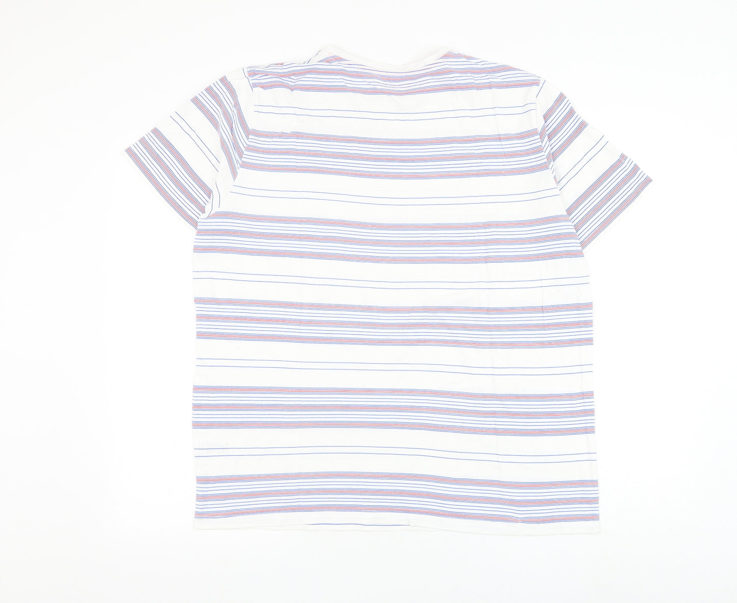 Matalan Mens Multicoloured Striped Cotton T-Shirt Size L Round Neck