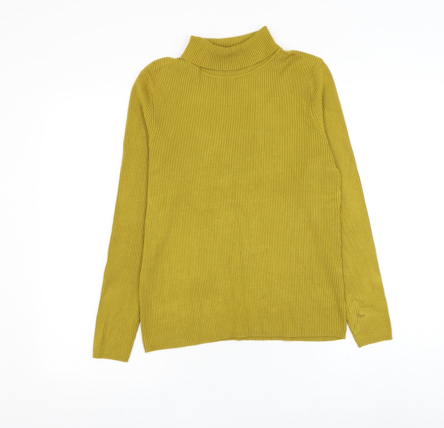 Preworn Womens Yellow Roll Neck Polyester Pullover Jumper Size M