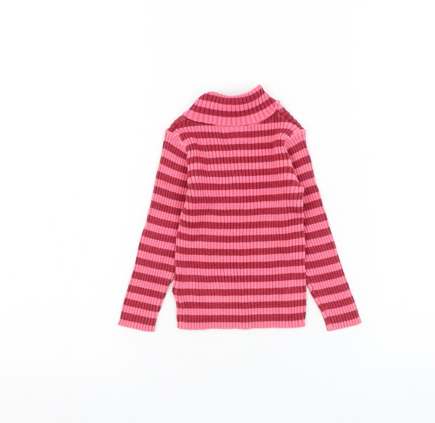 NEXT Girls Pink Striped Cotton Pullover Jumper Size 12-18 Months Pullover